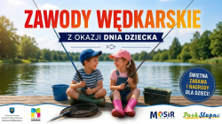 Zawody wędkarskie z&nbsp;okazji Dnia Dziecka. Świetna zabawa i&nbsp;nagrody dla dzieci. Park Słupna, MOSiR Mysłowice.